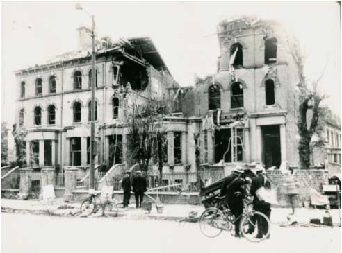 Bomb damage in Notting Hill, a short walk from Vere Hodgson's house.