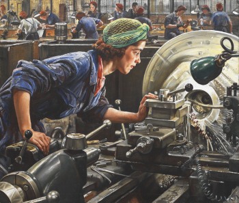 Ruby Loftus Screwing a Breech-ring by Dame Laura Knight 1943