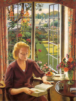 Woman Reading by Adrian Paul Allinson @ Waterman Fine Art