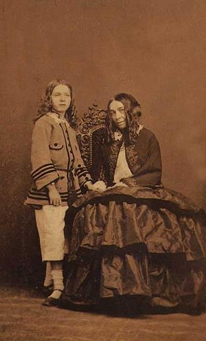 Elizabeth Barrett Browning with her son Pen.