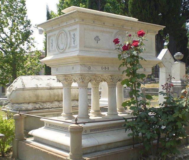 Elizabeth Barrett Browning's tomb in the English Cemetry, Florence