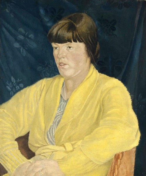 Theodosia Townshend, a student at the Slade School of Art, 1920 by Gilbert Spencer (brother of Stanley Spencer).  Lettice is dismissive of her fellow students who ‘wear smocks and sandals – and outrageous hair.’