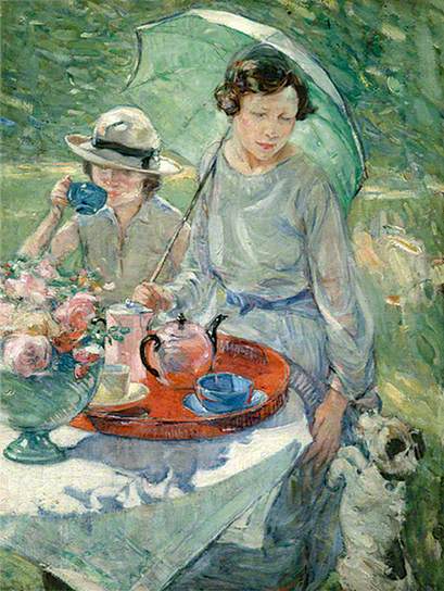 'Tea Table in the Garden' by Esther Johnson. Brighton and Hove Museums