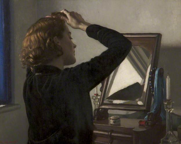 'Girl combing her hair' by Harold Knight. 1931. Bury Art Museum