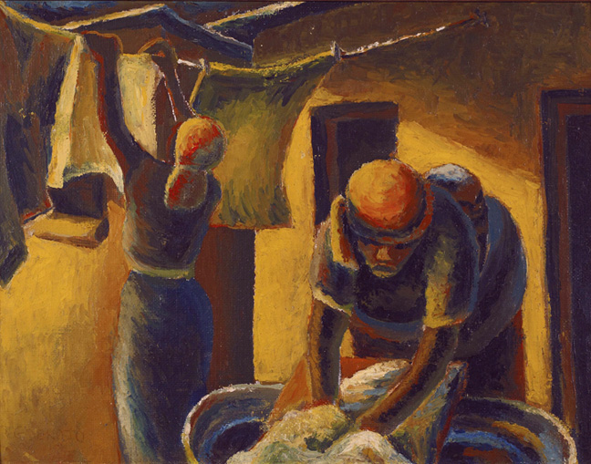 'Washerwomen in Sophiatown' by Gerard Sekoto. Sophiatown one of the oldest black areas in Johannesburg, was destroyed under apartheid.