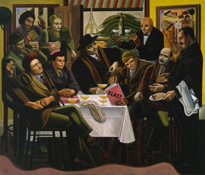 The Vorticists at the Restaurant de la Tour Eiffel: Spring, 1915 1961-2 by William Roberts 1895-1980