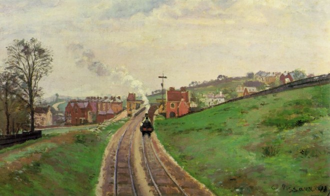 'Lordship Lane Railway Station, East Dulwich'. Camille Pissarro1870. Courtauld Institute of Art