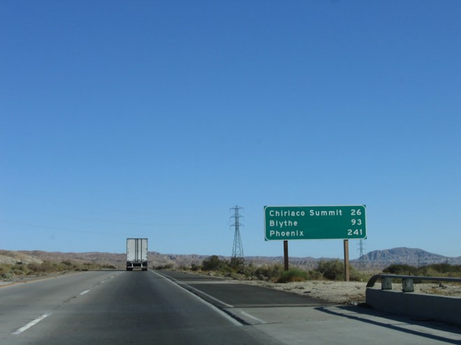 Interstate 10E (LA to Phoenix and beyond) in 2015.