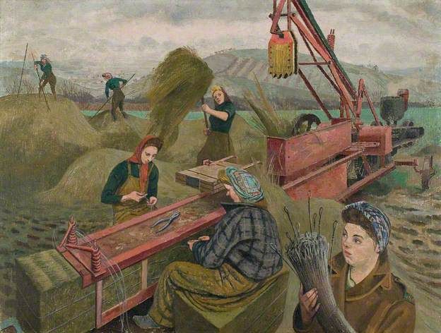 baling hay national museum of wales 1943