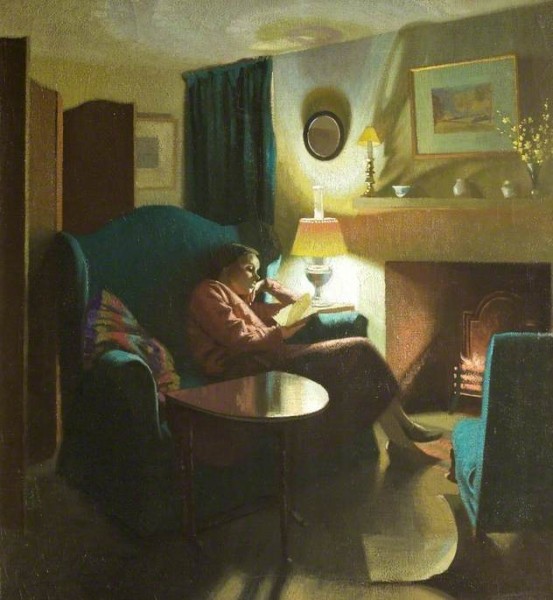 "The Artist's Wife, Evelyn, Seated Reading  ' by Gerald Gardiner. Cheltenham Art Galleries and Museum