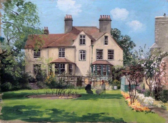 Whistler, Rex, 1905-1944; Two Ladies Taking Tea in the Vicarage Garden at Bierton, Buckinghamshire