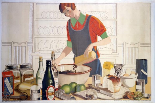 Making-the-Empire-Christmas-pudding-artwork-by-F-C-Harrison-c.1930