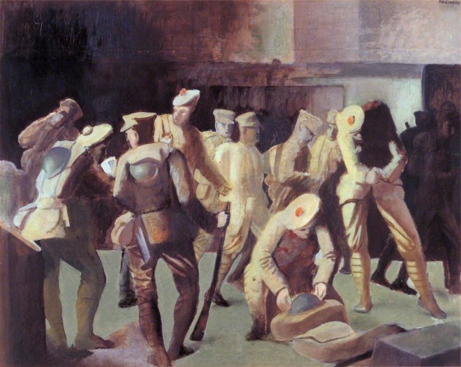 Meninsky, Bernard, 1891-1950; Sketch of Soldiers Arriving on Leave