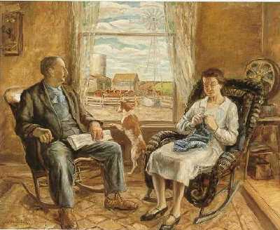 My Mother and Father by John Steuart Curry. 1929