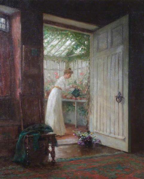 "Watering in the Garden Room" by William Fortescue. Garden Museum