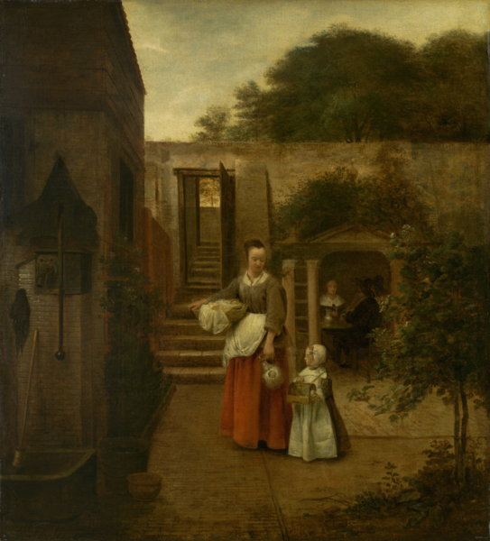 "A Woman and a Child in a Courtyard" by Pieter de Hooch. National Gallery of Art, Washington DC